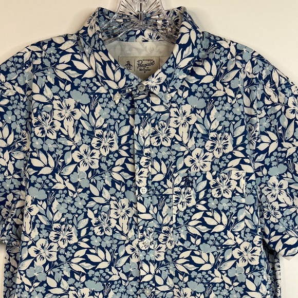 Original Penguin Men's Size L Short Sleeve Button Down Shirt - Picture 1 of 6